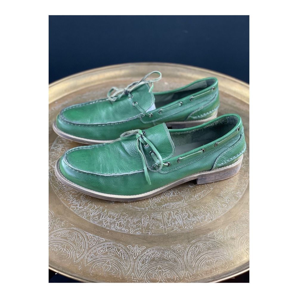 Kenneth Cole Reaction Men’s Green Loafers Slip On Top Sider Boat Deck Sz 11.5